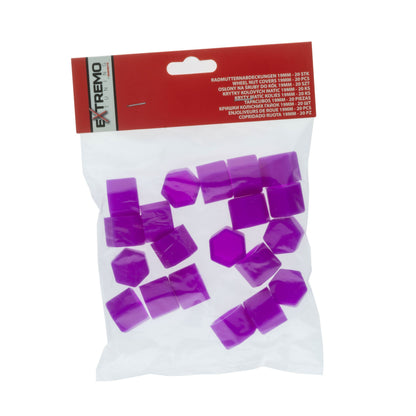 Hjulmutterskydd – Lila – Silikon – 20-pack – 19 mm