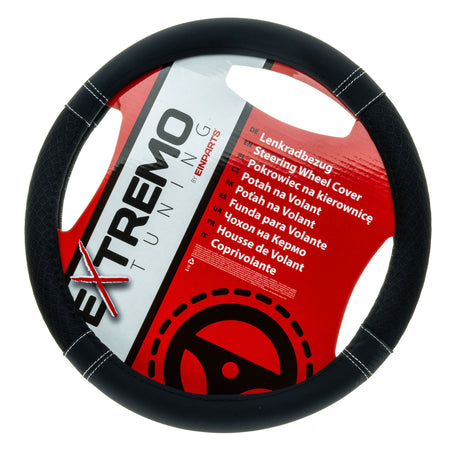 Rattskydd – Svart – Konstläder, Rattdiameter: 37-39 cm