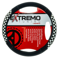 Rattskydd – Svart – Konstläder, Rattdiameter: 37-39 cm