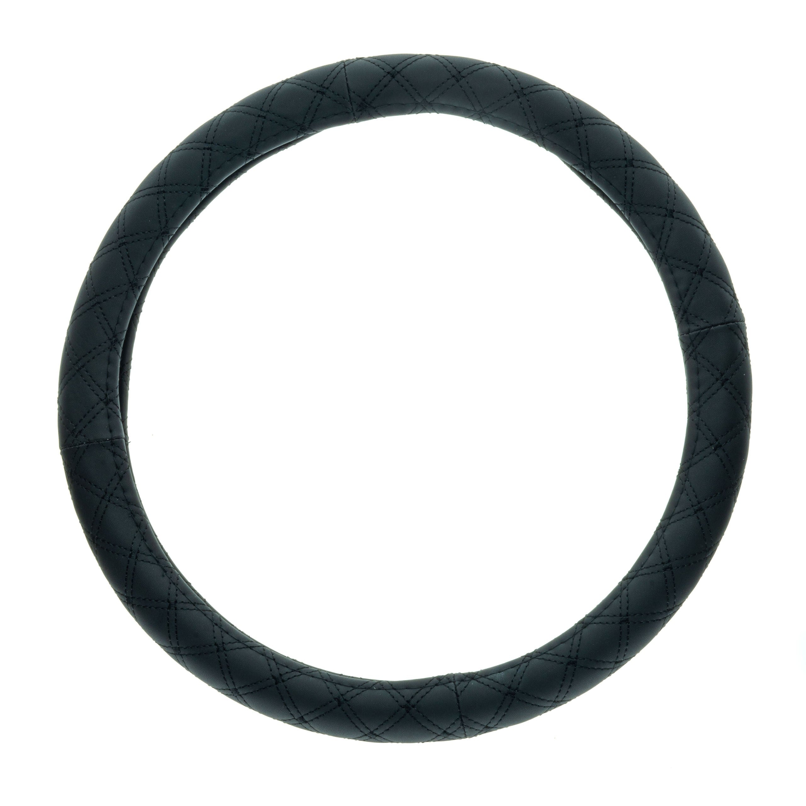 Rattskydd – Svart – Konstläder, Rattdiameter: 37-39 cm