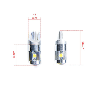 LED-lampa för bil – W5W – W2,1x9,5d – 6000K – 5 LED – SMD 3030 PHILIPS – 2-pack