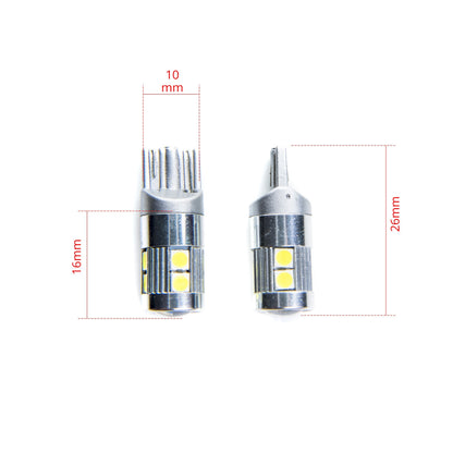 LED-lampa för bil – W5W – W2,1x9,5d – 6000K – 9 LED – SMD 3030 – 2-pack