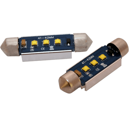 produktbillede fra forsiden viser 42mm – C5W Super Canbus Cree LED – Carlevel