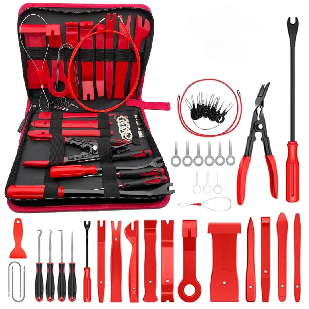 produktbild framifrån visande 43-delars Trimverktyg för Bilinteriör – Carlevel