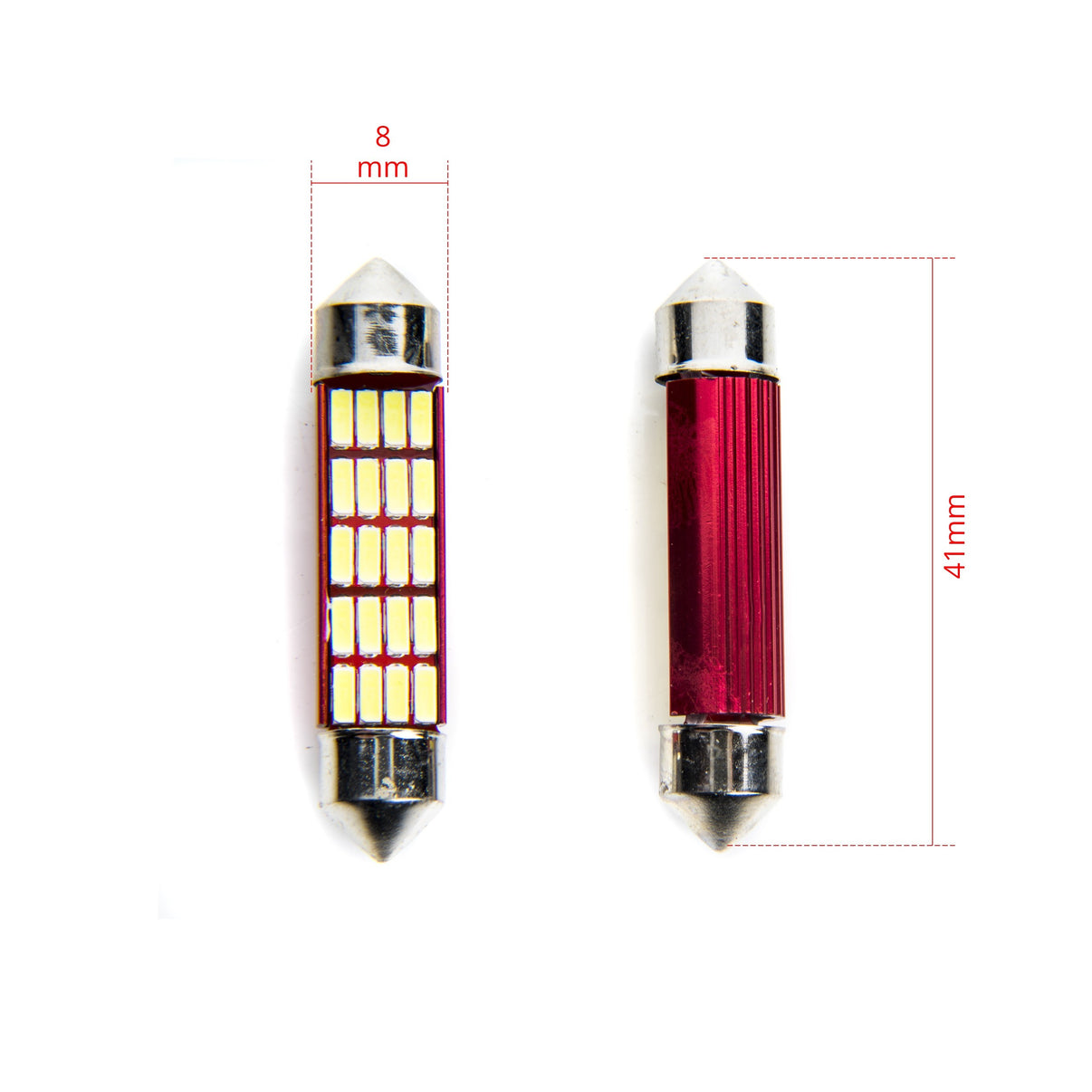 LED-lampa för bil – C5W/ C10W – SV8.5–8 – 6000K – 20 LED – SMD 4014 – 2-pack