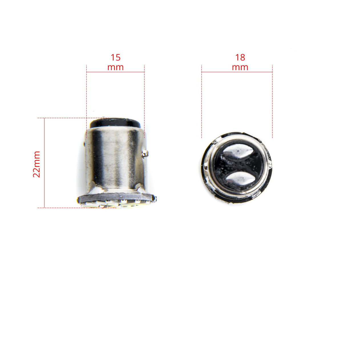 LED-lampa för bil – P21/5W – BAY15d – 6000K – 38 LED – SMD 4014 – 2-pack