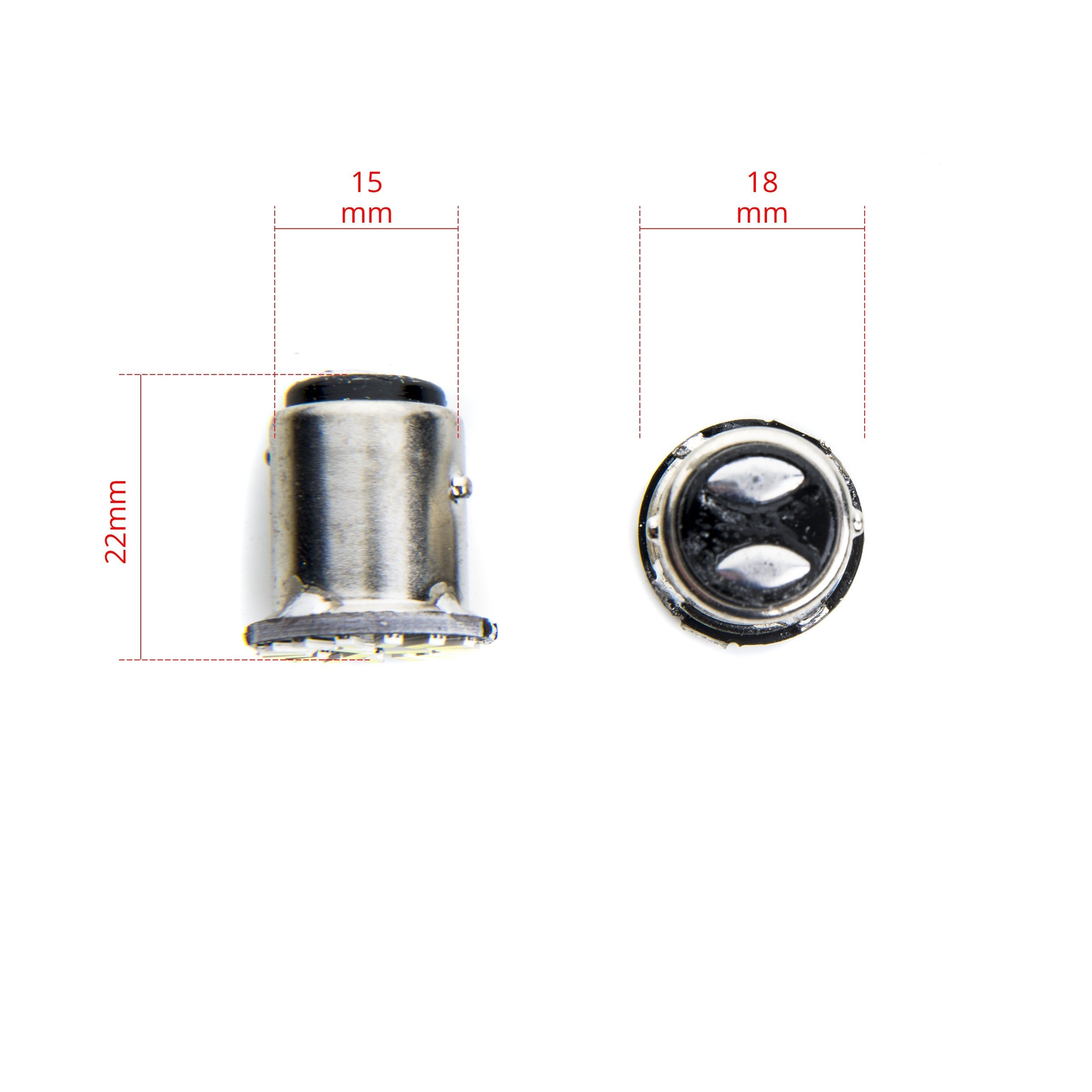 LED-lampa för bil – P21/5W – BAY15d – 6000K – 38 LED – SMD 4014 – 2-pack