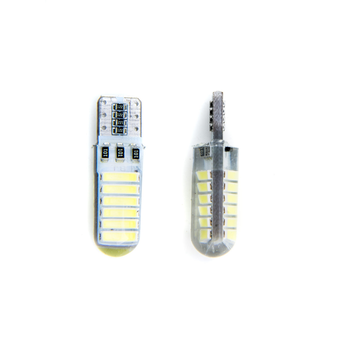 LED-lampa för bil – W5W – W2,1x9,5d – 6000K – 12 LED – SMD 7020 – 2-pack