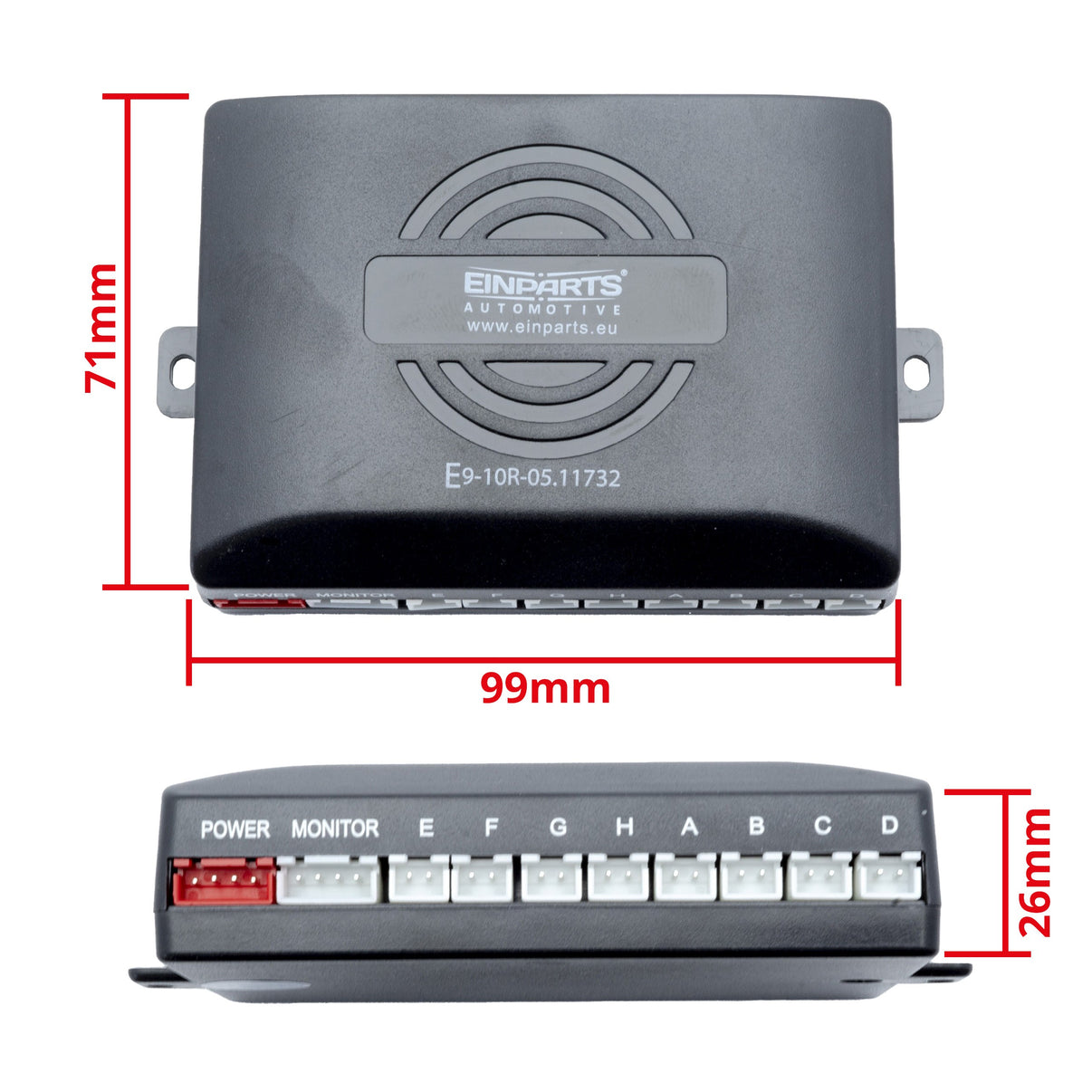 Parkeringssensor med display – Svart – ultraljudssensor – 8 sensorer