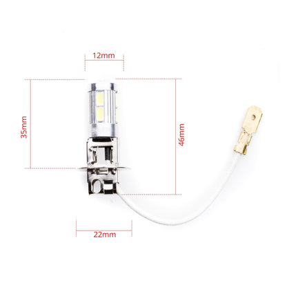 LED-lampa för bil – H3 – PK22s – 6000K – 9 LED – SMD 5630 – 2-pack
