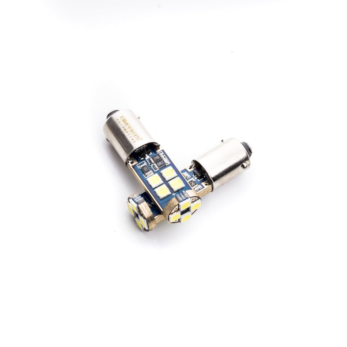 LED-lampa för bil – H6W – BAX9s – 6000K – 12 LED – SMD 3030 – 2-pack