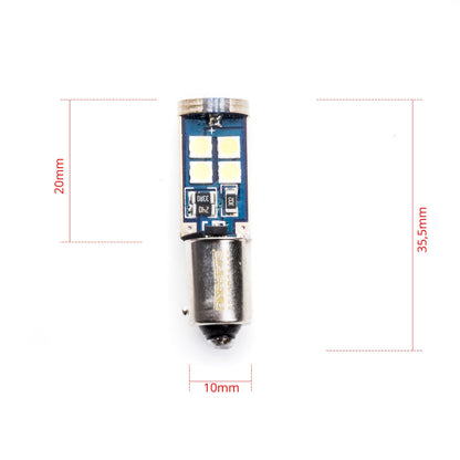 LED-lampa för bil – H6W – BAX9s – 6000K – 12 LED – SMD 3030 – 2-pack