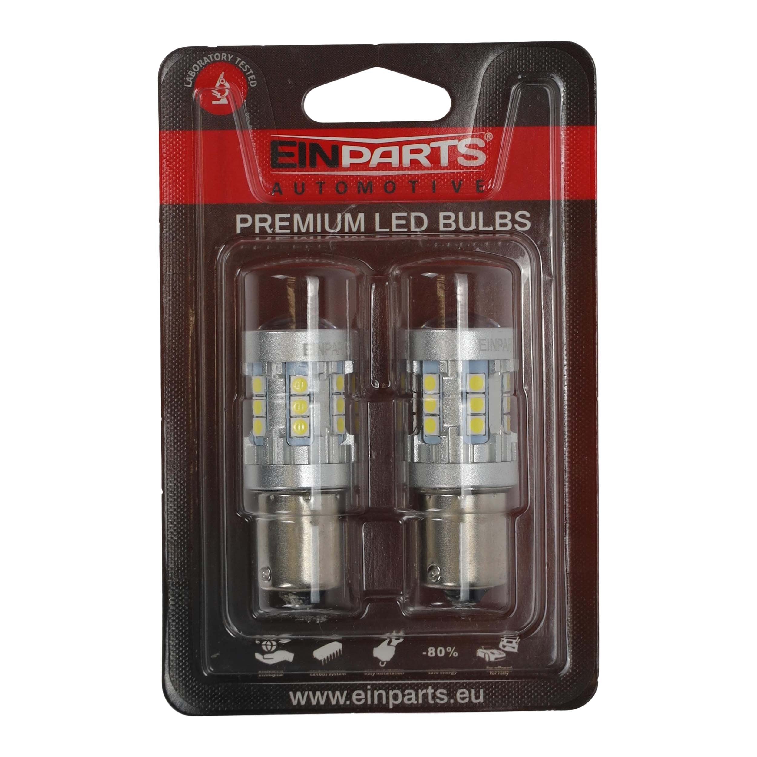 LED-lampa för bil – P21W – BA15S – 6000K – 13 LED – SMD 5630 – 2-pack