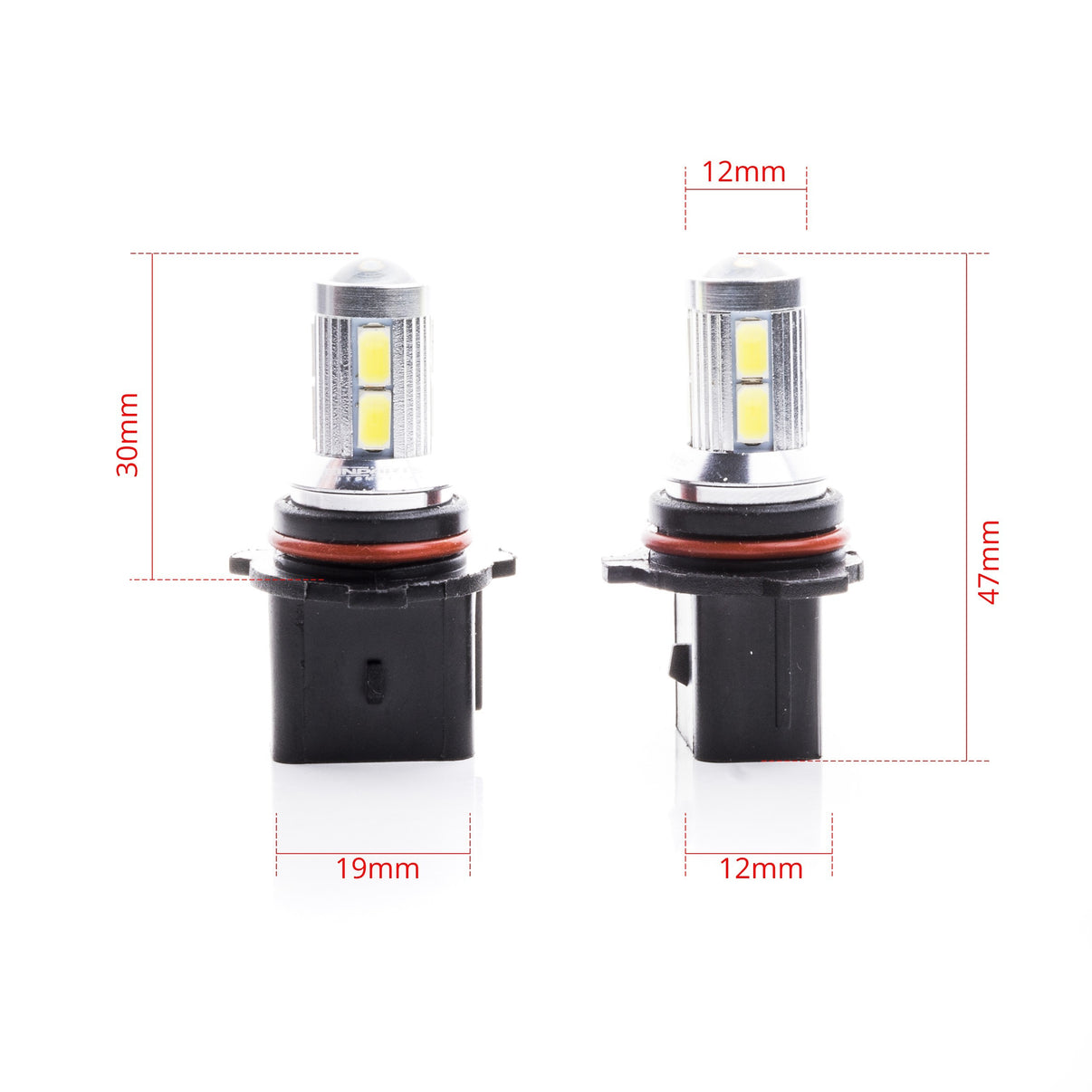 LED-lampa för bil – P13W – PG18.5D-3 – 6000K – 8 LED – SMD 5630 – 2-pack