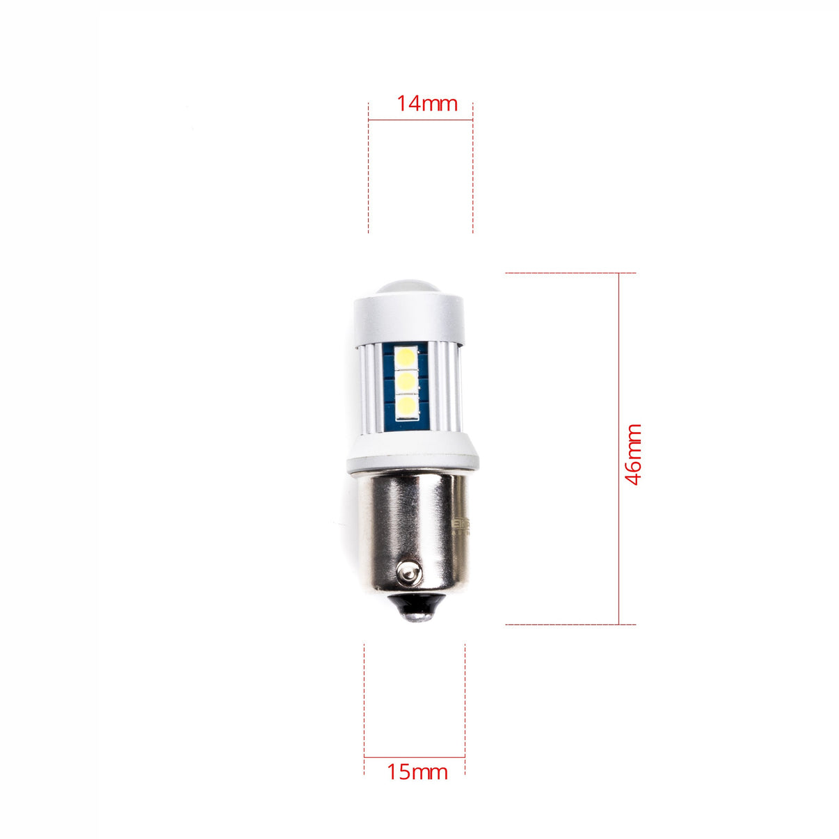 LED-lampa för bil – P21W – BA15S – 6000K – 15 LED – SMD 3030 – 2-pack