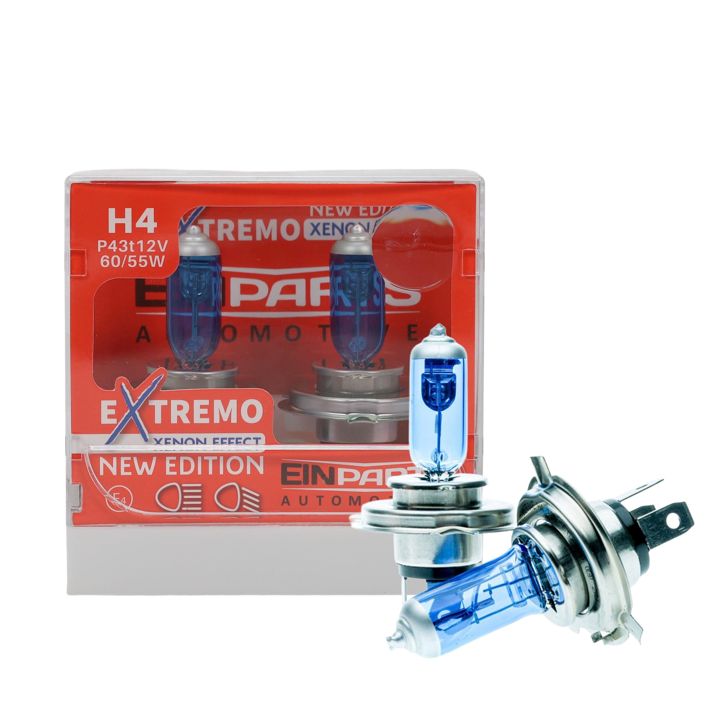 Halogenlampsats – H4 – 6000K – 9V - 16V – 2-pack