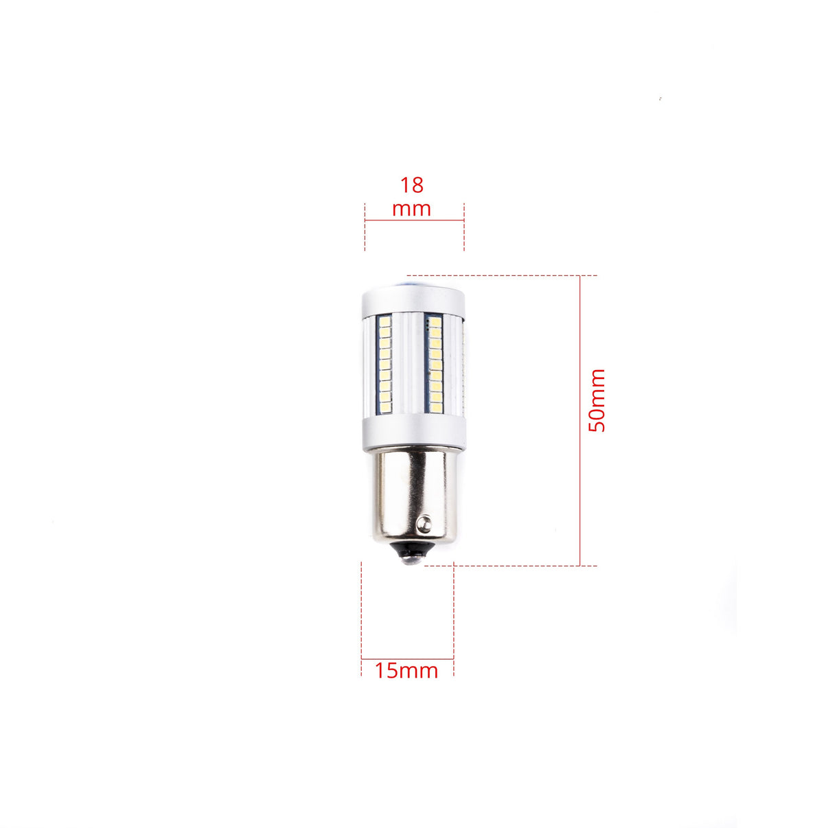 LED-lampa för bil – P21W – BA15S – 6000K – 66 LED – SMD 2016 – 2-pack