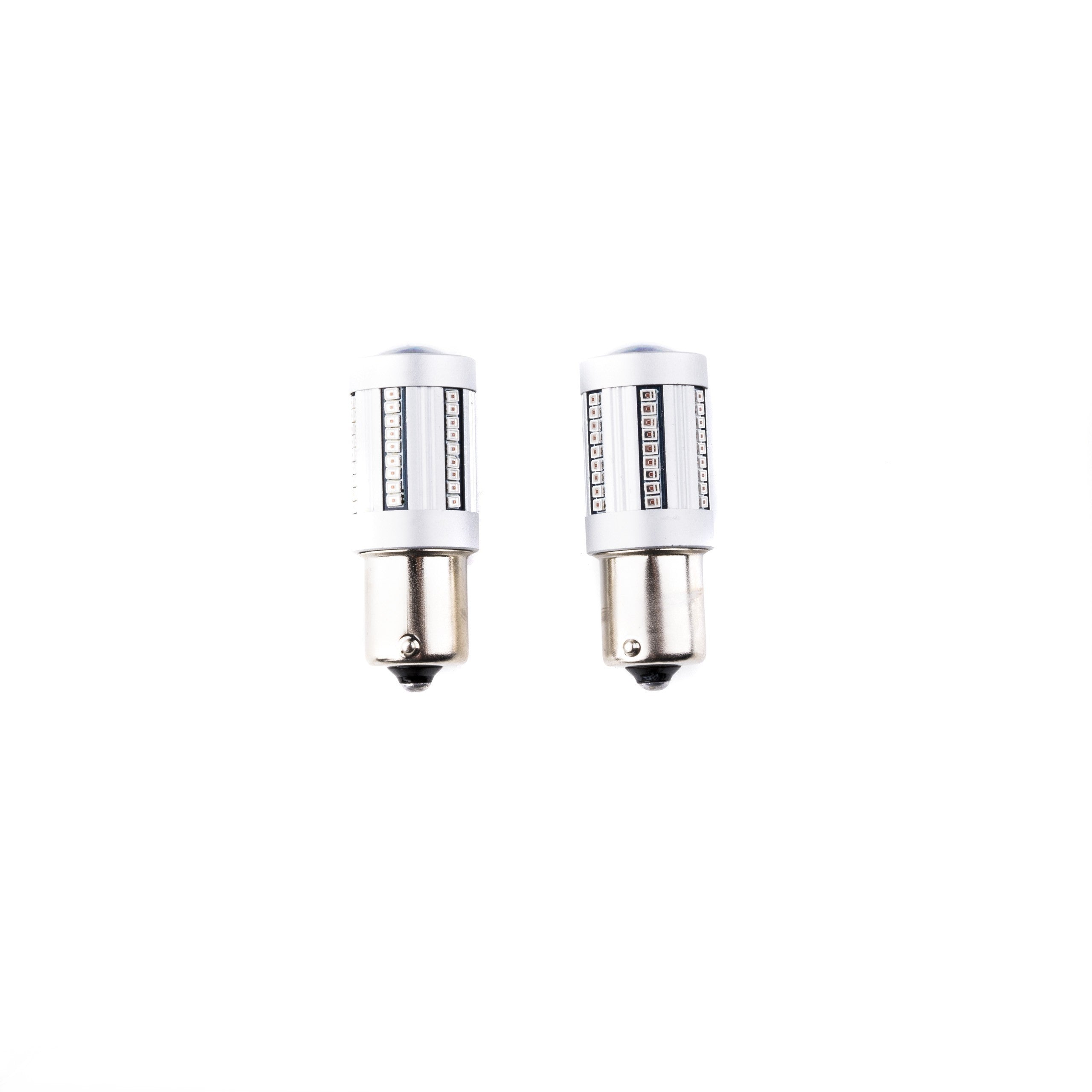 LED-lampa för bil – P21W – BA15S – 1000–1500K (Röd) – 66 LED – SMD 2016 – 2-pack
