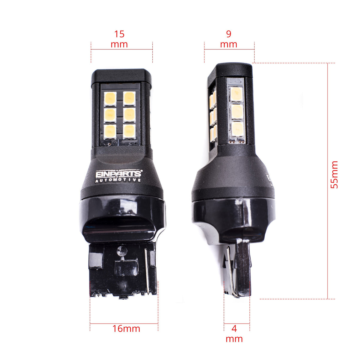 LED-lampa för bil – W21W – W3X16D – 1700–1800K (Orange) – 21 LED – SMD 2835
