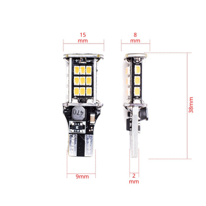 LED-lampa för bil – W16W – W2,1x9,5d – 1700–1800K (Orange) – 30 LED – SMD 3020