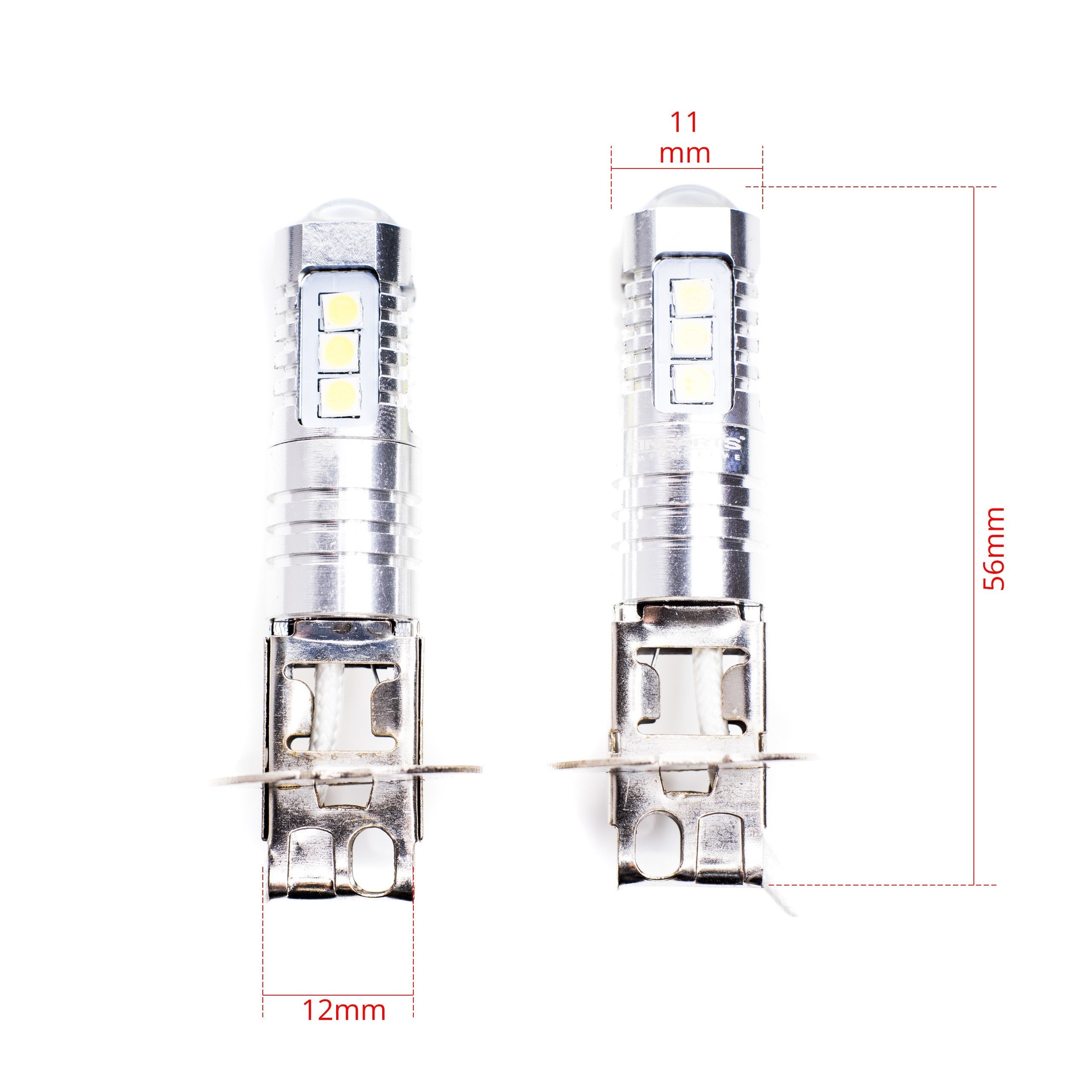 LED-lampa för bil – H3 – PK22s – 6000K – 14 LED – SMD 3030 – 2-pack