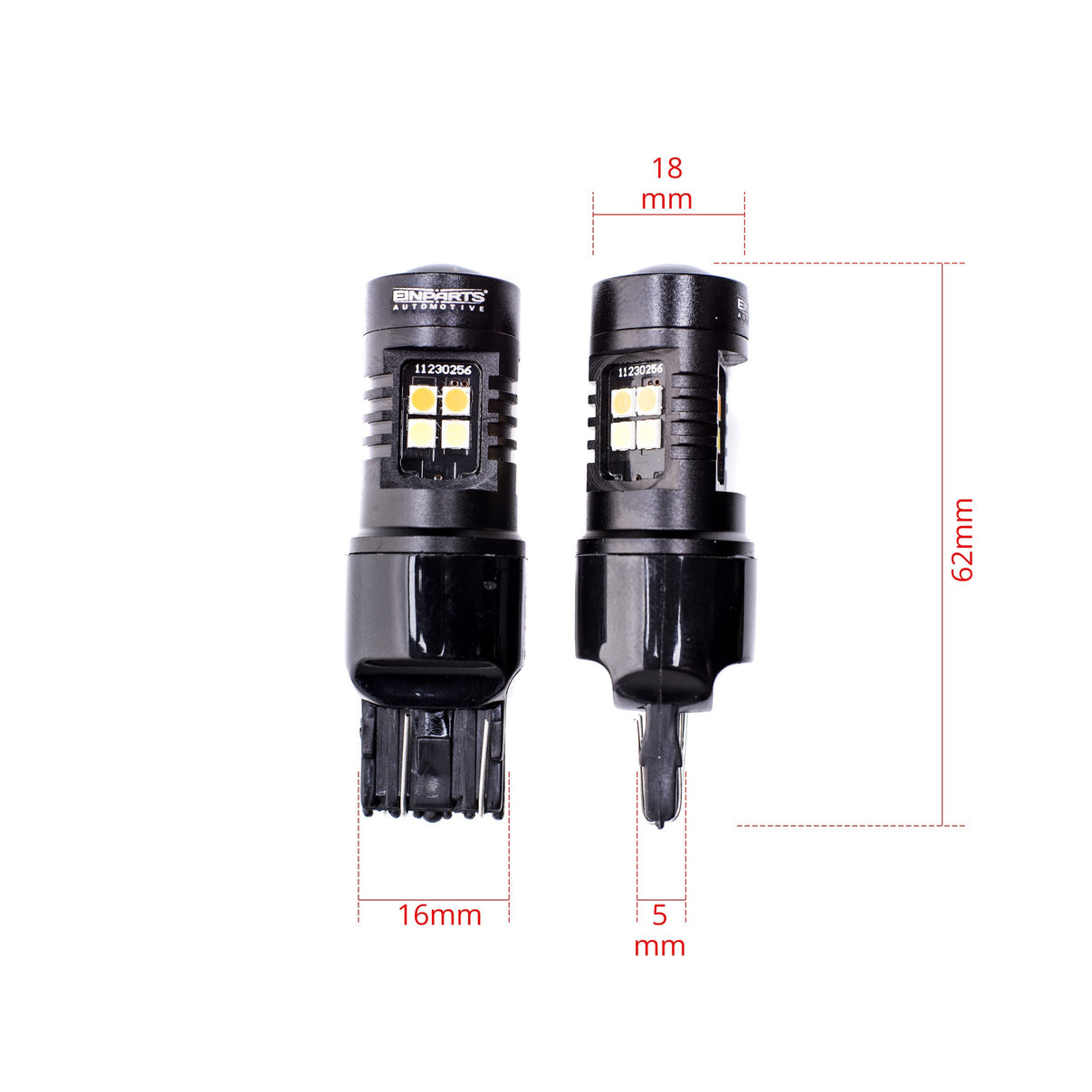 LED-lampa för bil – W2,1x9,5d1/5W – W3x16q – 1700–1800K/ 6000K – 16 LED