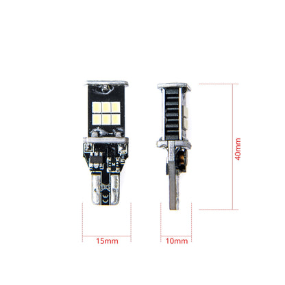 LED-lampa för bil – W16W – W2,1x9,5d – 6000K – 15 LED – SMD 2835 – 2-pack