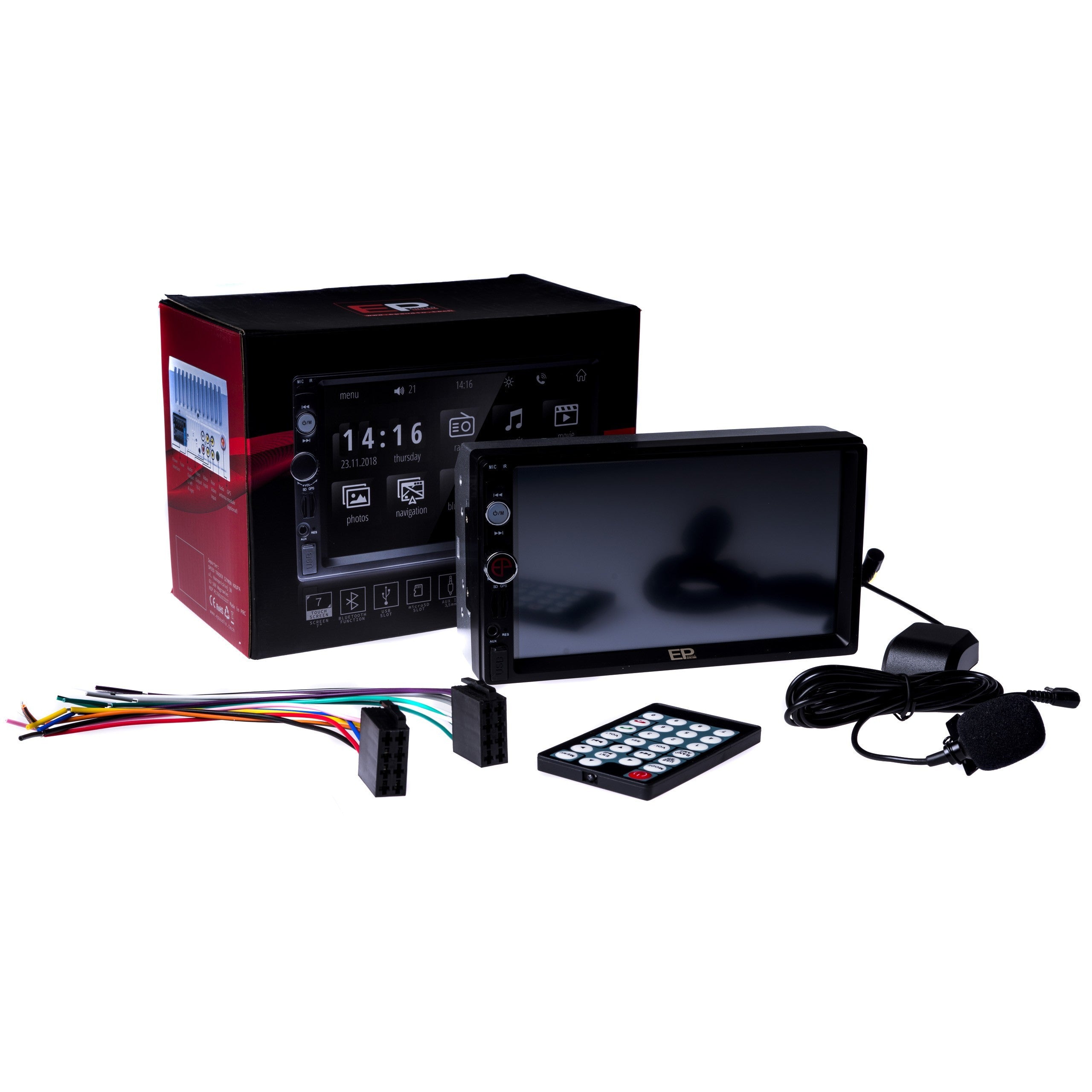 2-DIN-bilstereo – Svart – 60 W – 9V - 16V – 180 mm