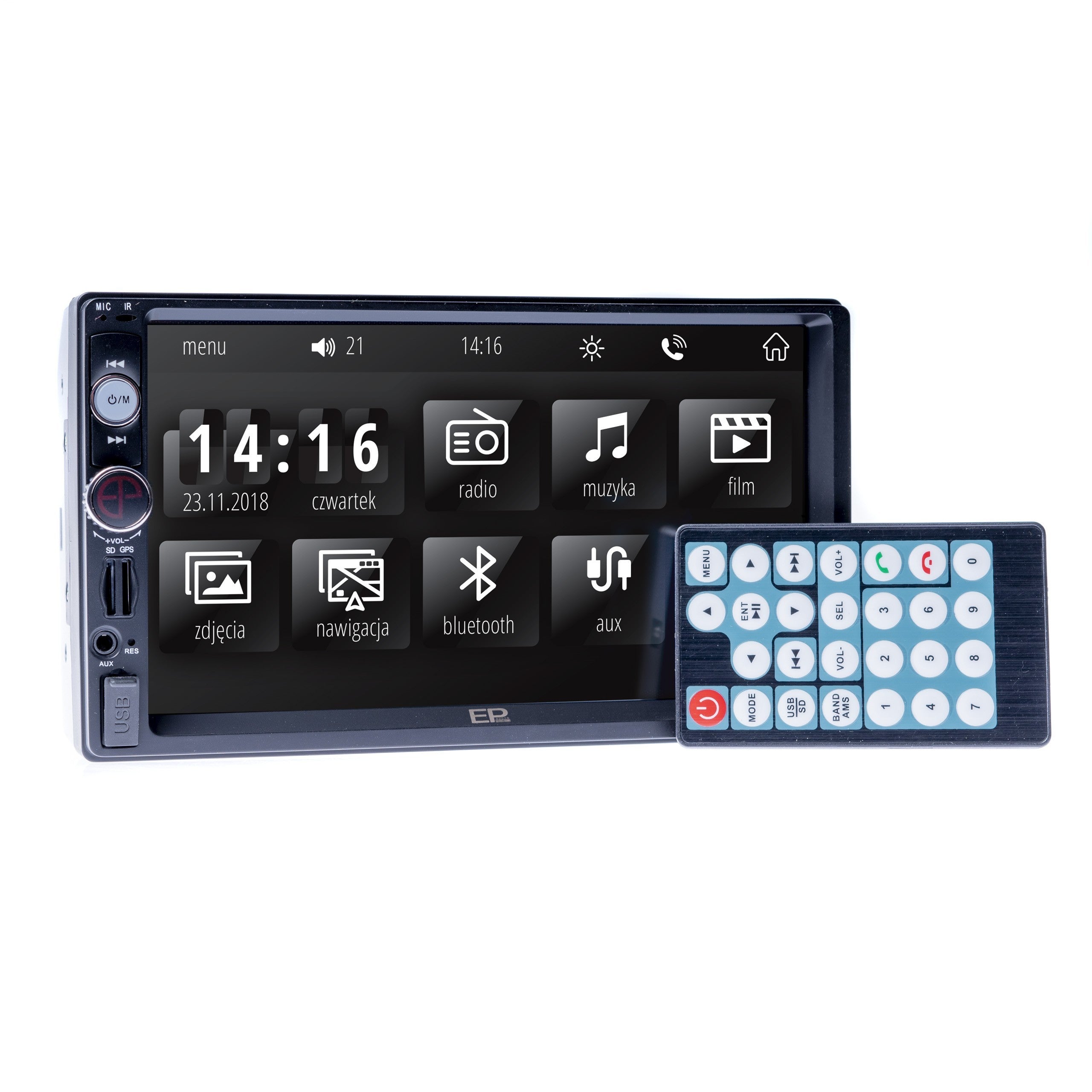 2-DIN-bilstereo – Svart – 60 W – 9V - 16V – 180 mm