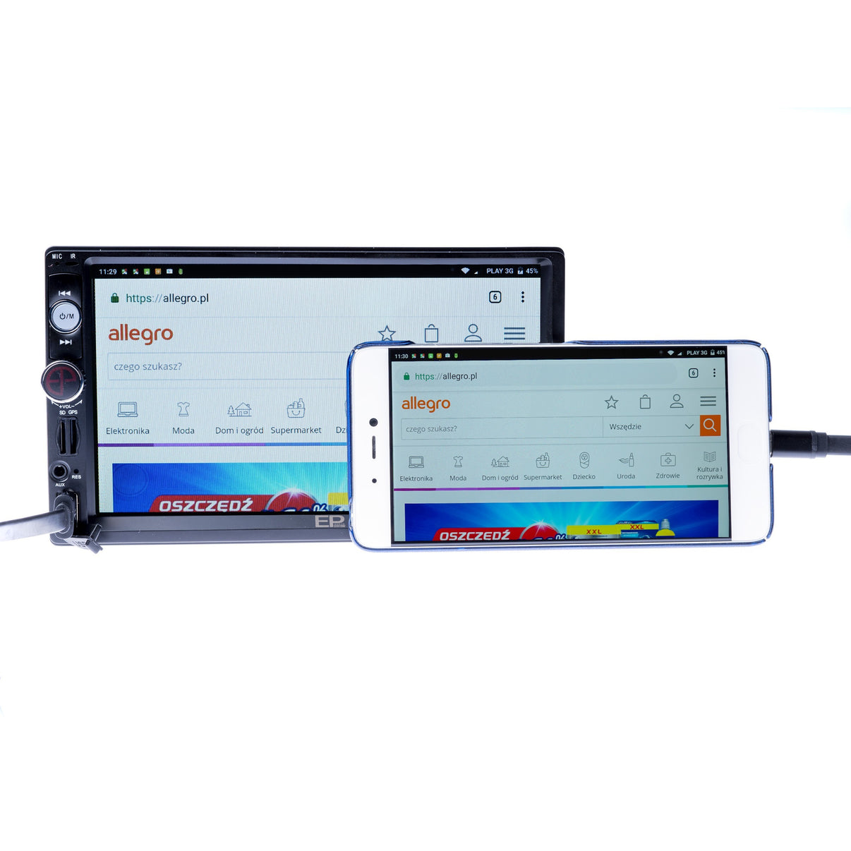 2-DIN-bilstereo – Svart – 60 W – 9V - 16V – 180 mm