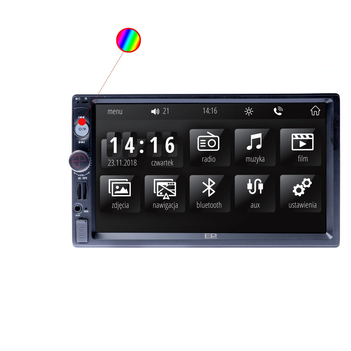 2-DIN-bilstereo – Svart – 60 W – 9V - 16V – 180 mm