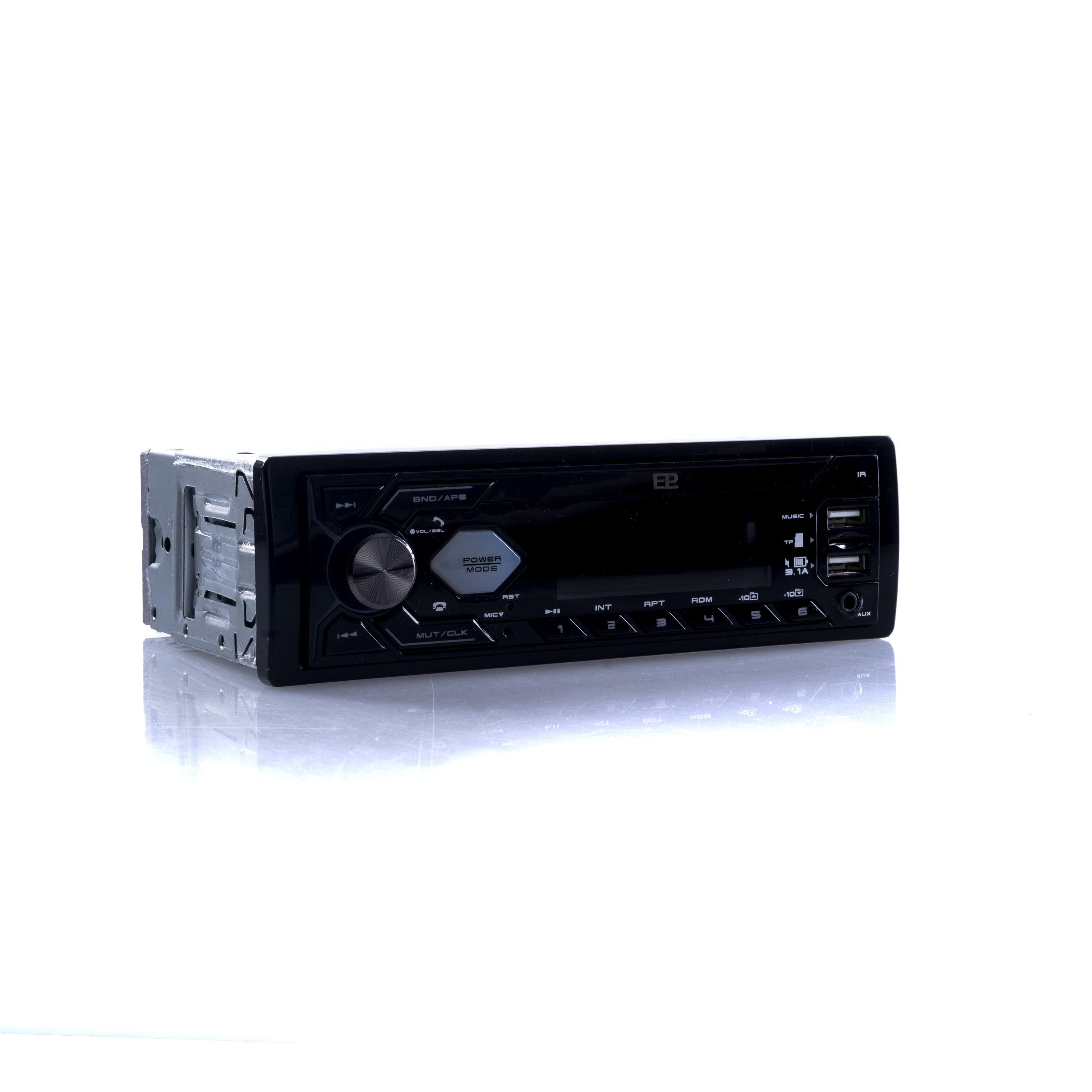 1-DIN-bilstereo – Svart – 9V - 16V – 188 mm – 57 × 112 mm