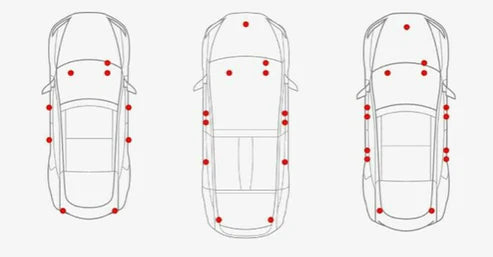 yderligere visning, der viser funktionerne i Tesla led lys lilla 2 – Pakke – TESLA