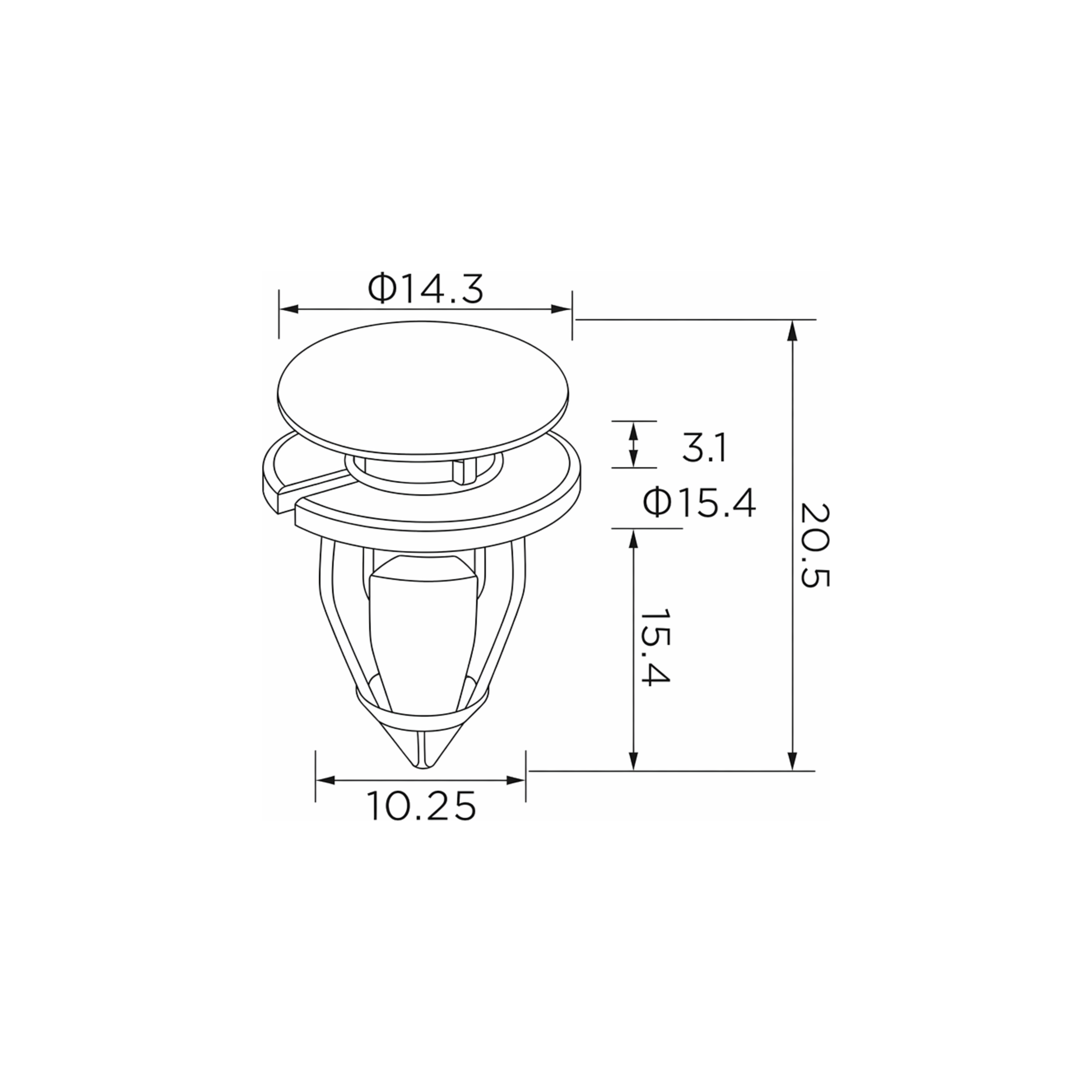 Fästclips Nissan Kubistar/Renault Kangoo m.fl. – 10-pack