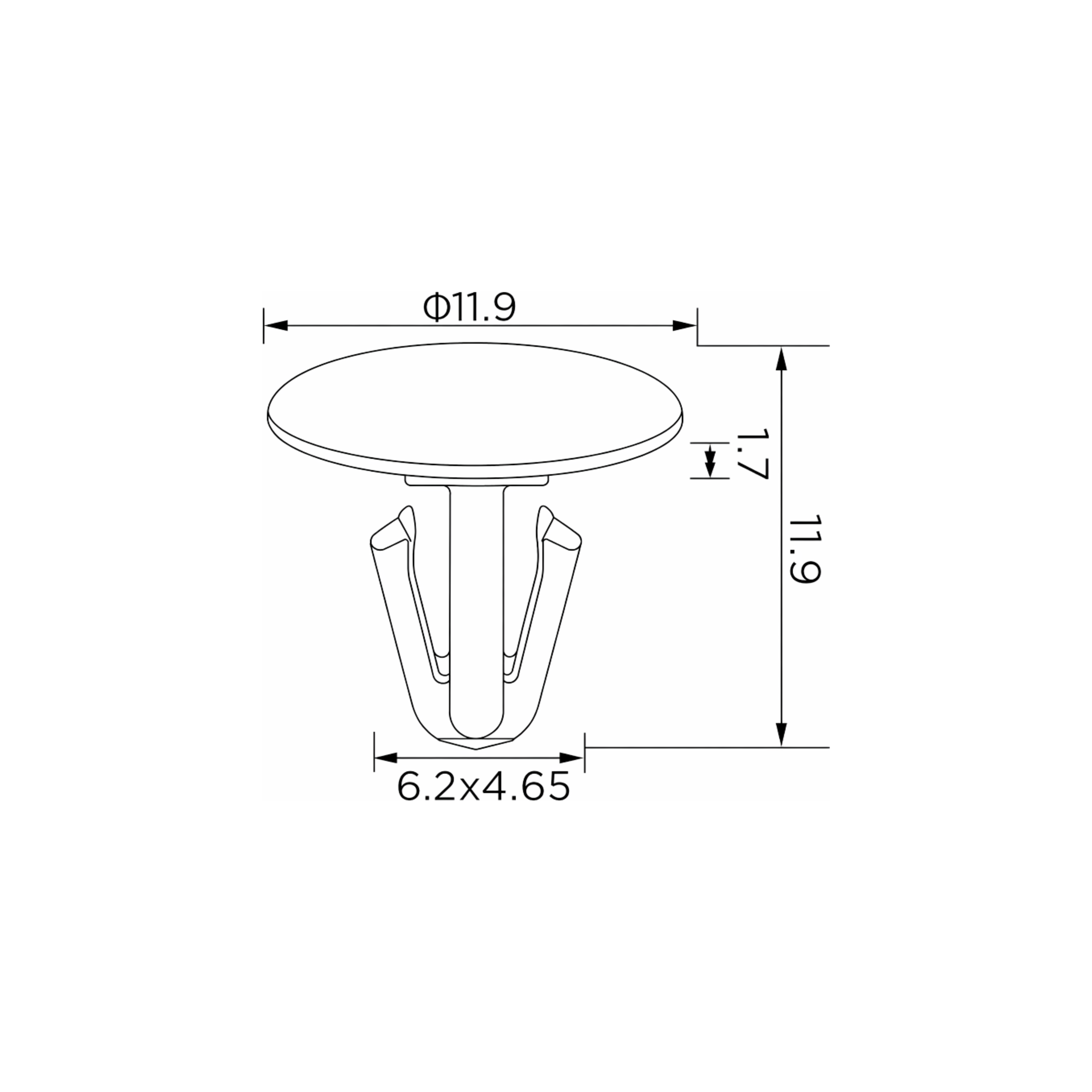 Fästclips Fiat Ulysse/Peugeot 106 I m.fl. – 10-pack