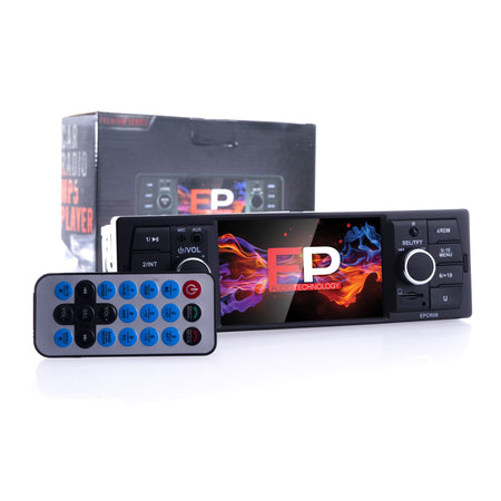 1-DIN-bilstereo – Svart – 9V - 16V – 188 mm – 58 × 104 mm