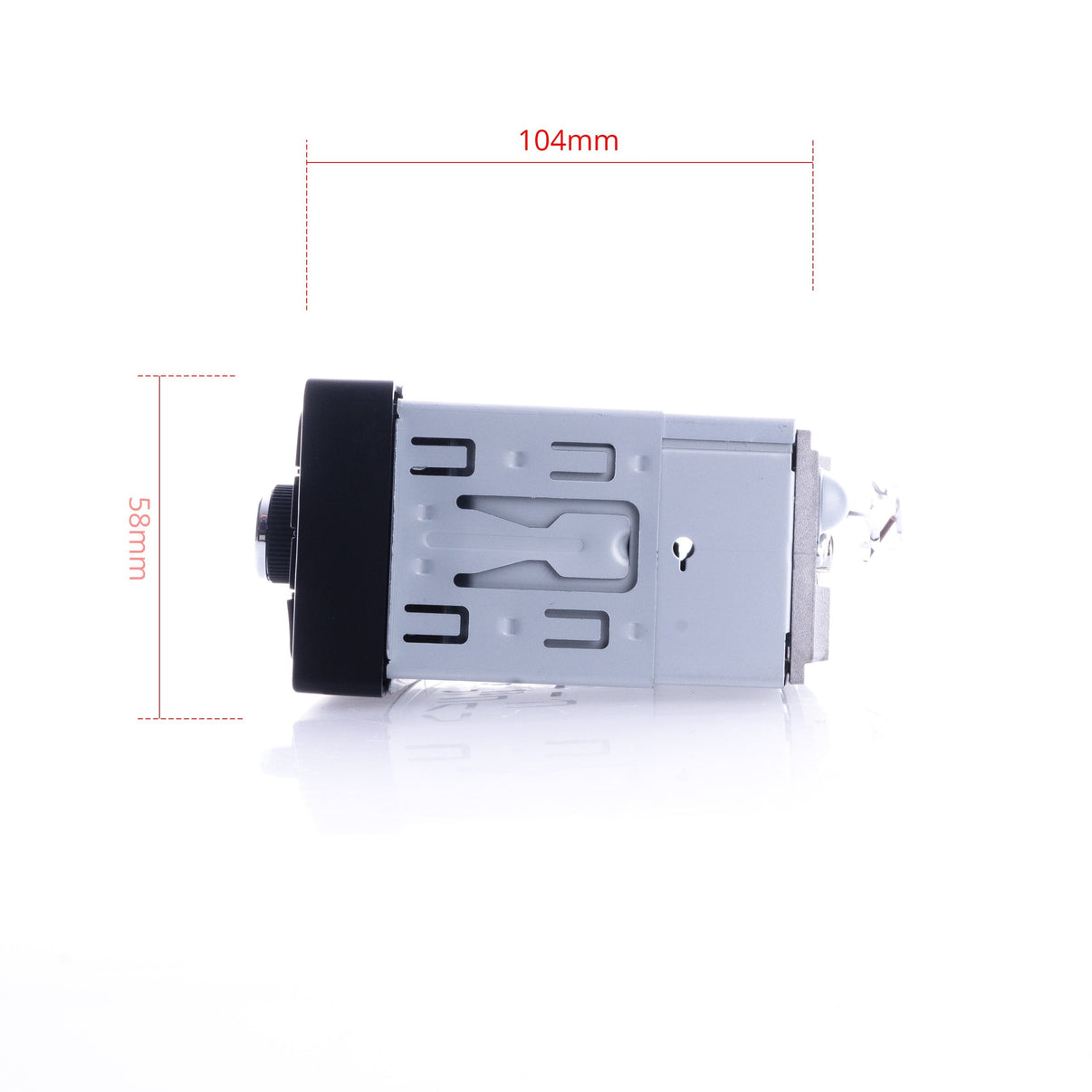 1-DIN-bilstereo – Svart – 9V - 16V – 188 mm – 58 × 104 mm