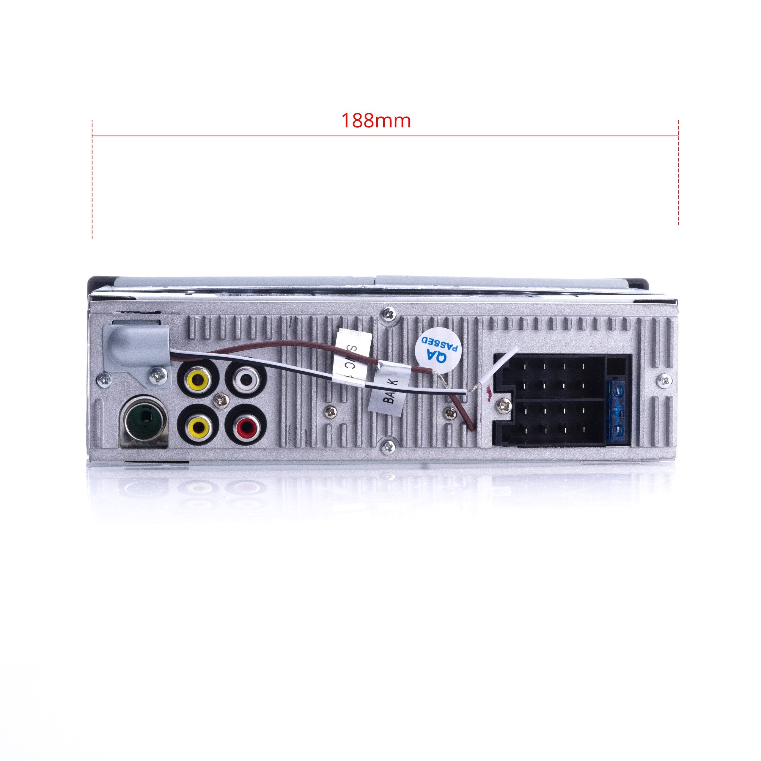 1-DIN-bilstereo – Svart – 9V - 16V – 188 mm – 58 × 104 mm
