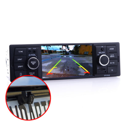 1-DIN-bilstereo – Svart – 9V - 16V – 188 mm – 58 × 104 mm