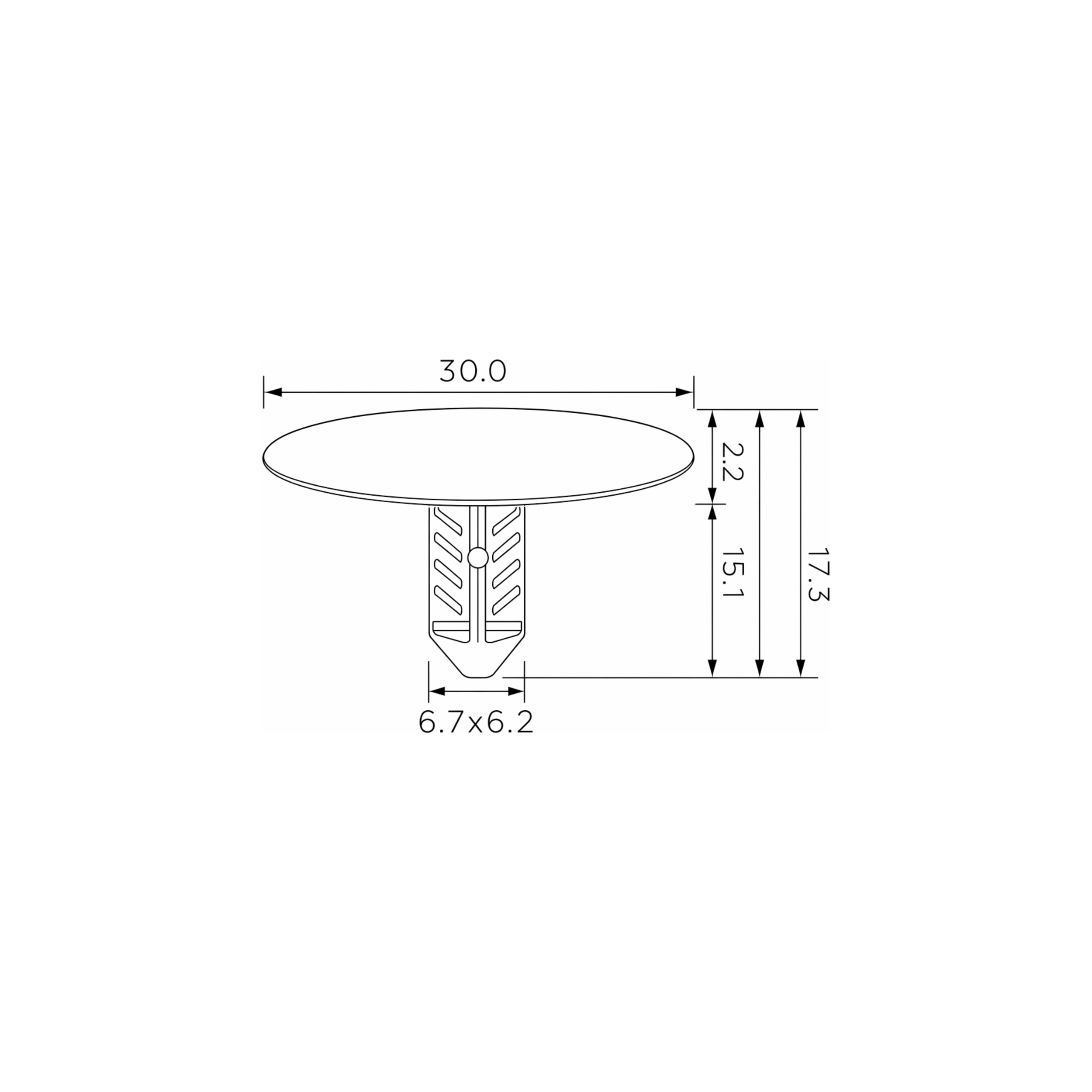 Fästclips Chevrolet Aveo/Kalos/Aveo m.fl. – 10-pack