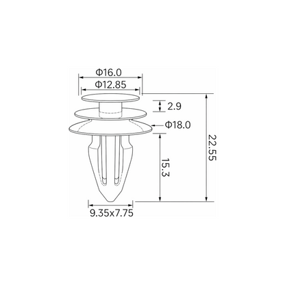 Fästclips Nissan Ariya/Murano I m.fl. – 10-pack