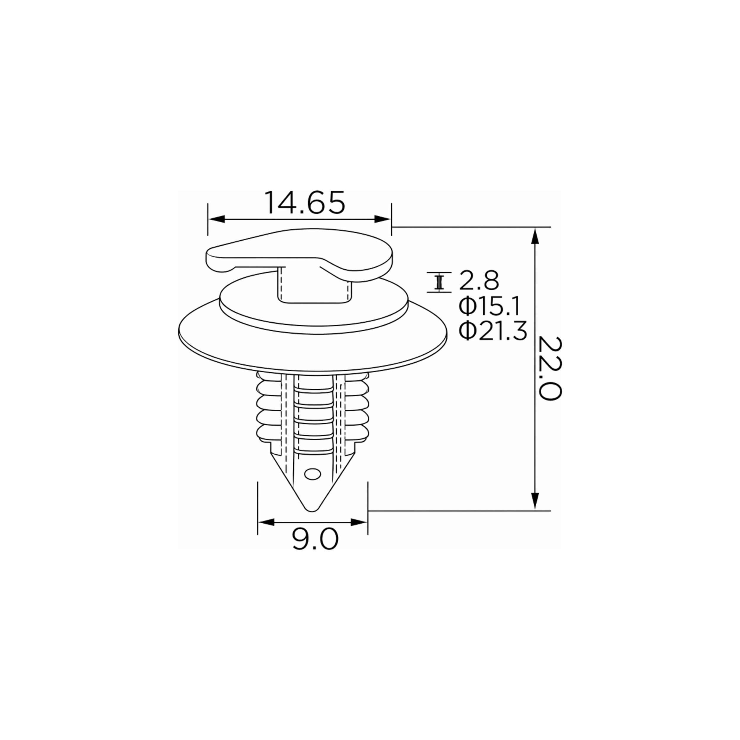 Fästclips Alfa Romeo 33/Fiat Barchetta m.fl.