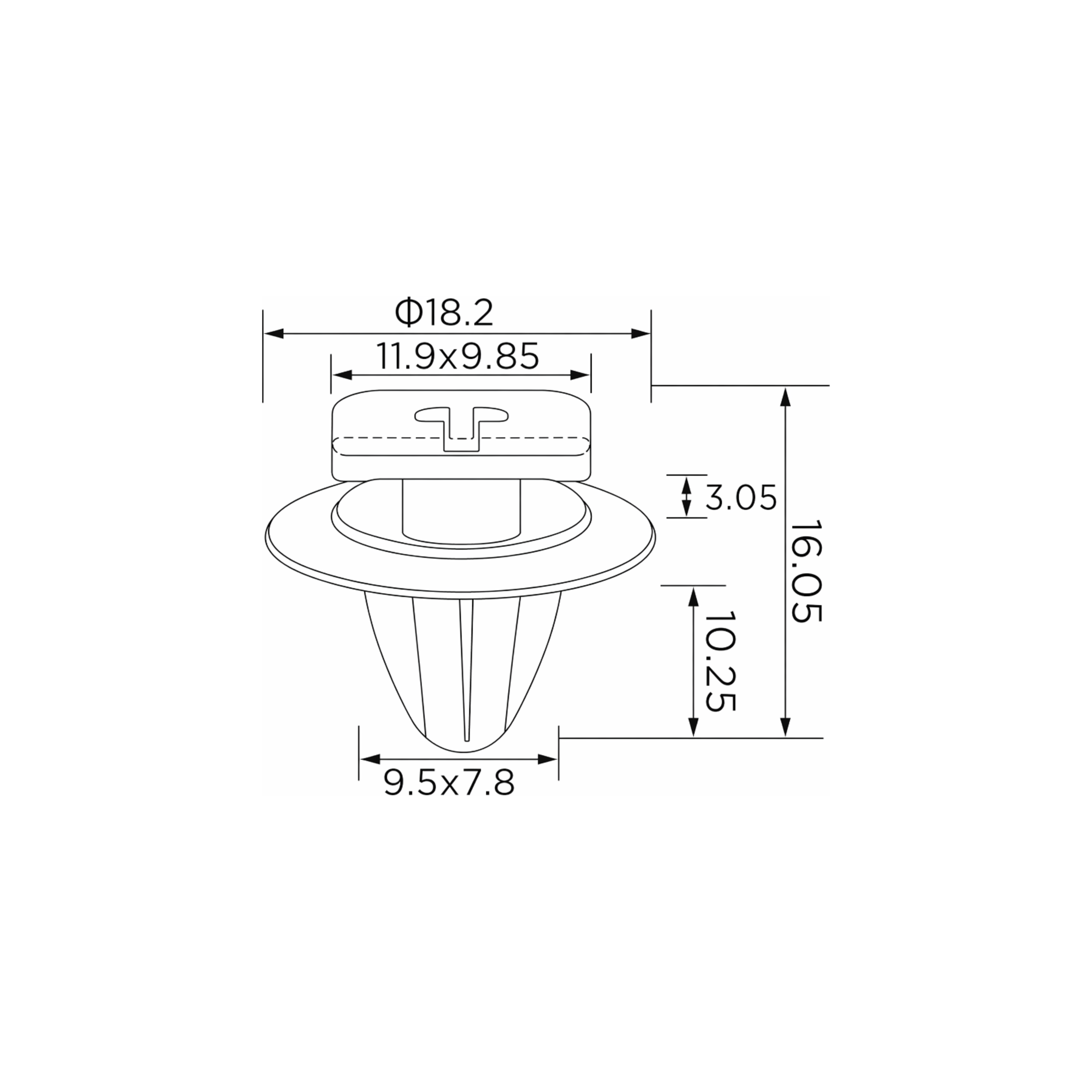 Fästclips Alfa Romeo Mito/Fiat Grande Punto m.fl. – 10-pack
