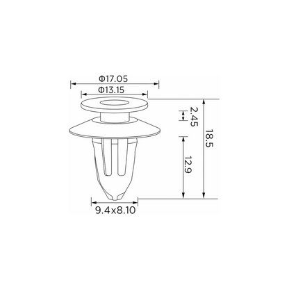 Fästclips Smart Fortwo Coupé – 10-pack