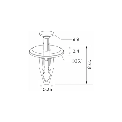 Fästclips Chevrolet Corvette Coupé/Silverado 1500 m.fl. – 10-pack
