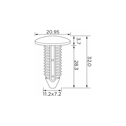 Fästclips Chevrolet Alero/Astro m.fl. – 10-pack