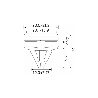 Fästclips Cadillac Escalade/Chevrolet Silverado 1500 m.fl. – 10-pack