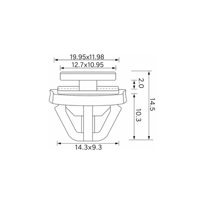 Fästclips Hyundai Pony/Santa FÉ II m.fl. – 10-pack