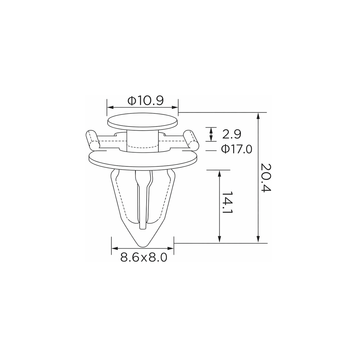 Fästclips Mitsubishi Lancer VII/Lancer – 10-pack