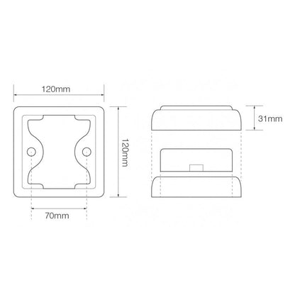 närbild på detaljer och material av Baklampa 100CSTIME Röd – LEA